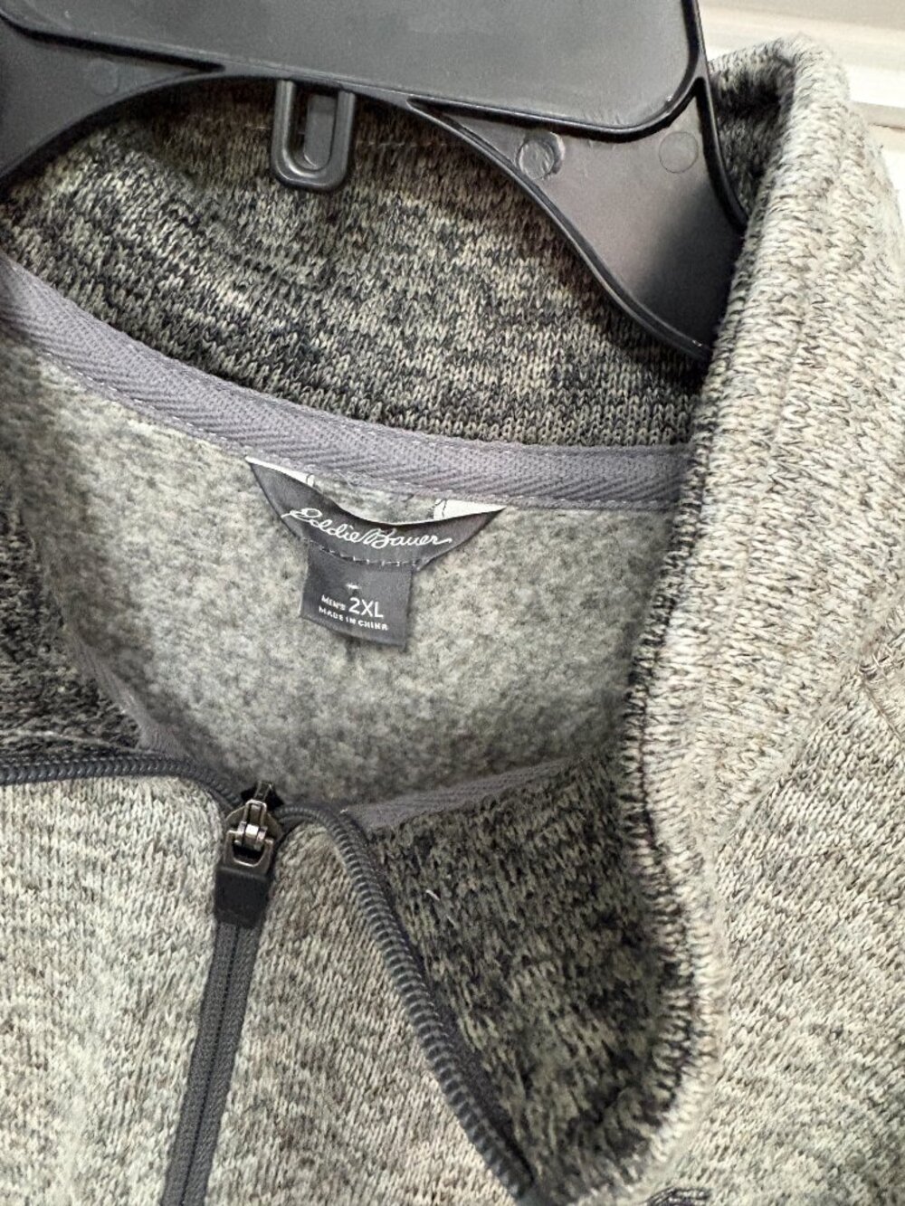 Eddie Bauer Men's Hal Zip Pullover Heather Gray Khaki sz 2XL - Picture 3 of 5